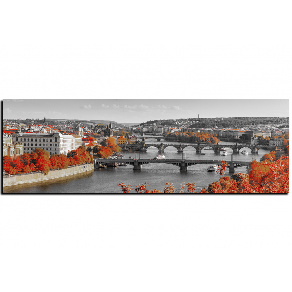 Slika na platnu - Rijeka Vltava i Karlov most - panorama